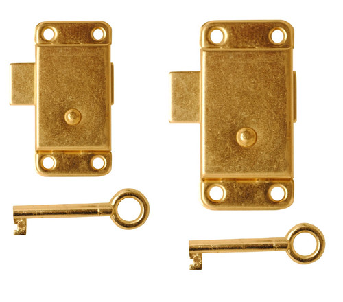 Brass wardrobe lock - brass, key