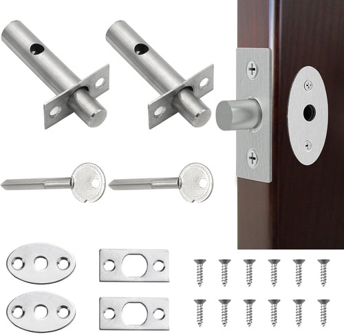 Hidden internal door lock with - door,