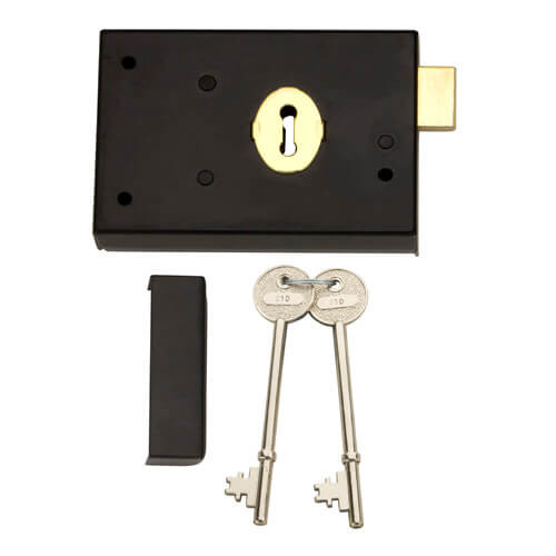 Rim lock deadlock black shed - deadlock,