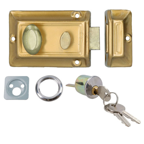 Door lock brass rim night - door,